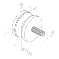 Σημειακός συνδετήρας για γυαλί 8-17,52 mm φ 50/8/M10x50 AISI 304 επίπεδο σύστημα μαύρο 000-505 (3)