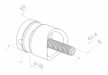 Στήριγμα σημείου για γυαλί 6-12mm φ 30/13/M8x40 AISI304 σύστημα 42,4 σατινέ 000-521 (3)