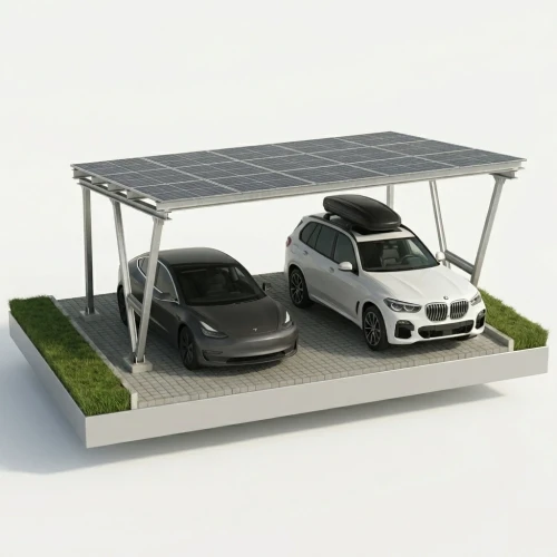 Φωτοβολταϊκή στέγη VICA για 2 οχήματα SOLO Carport GPV-105-02 (1)