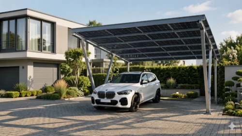 Φωτοβολταϊκή στέγη VICA για 2 οχήματα SOLO Carport GPV-105-02 (2)