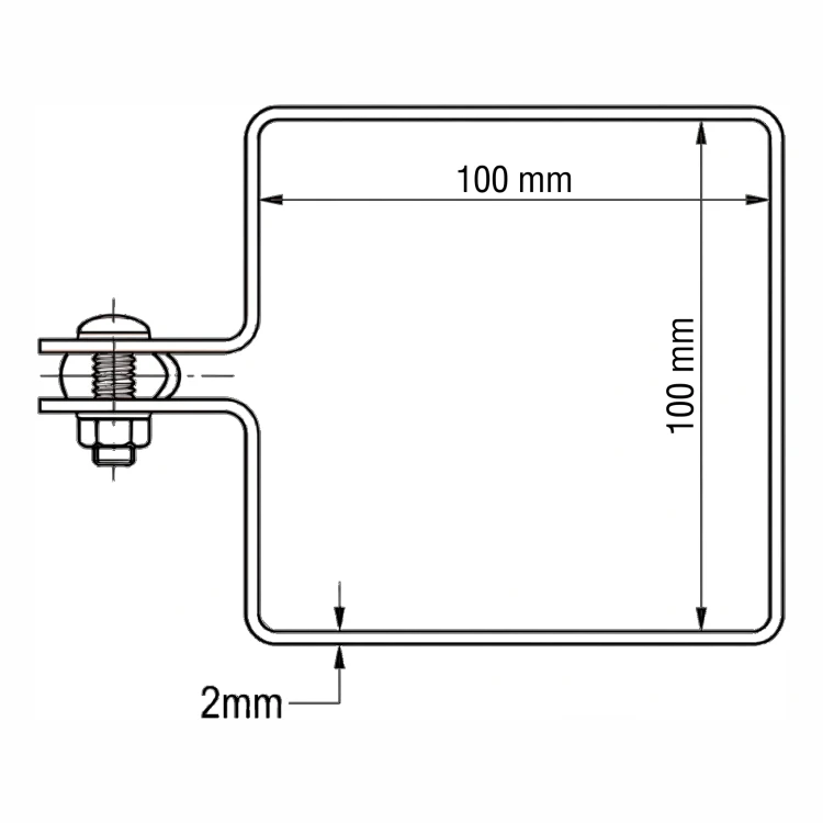 Σφιγκτήρας τελικός για πάνελ φράχτη 100x100 mm μαύρος 000-782 (4)