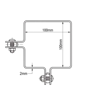 Κλιπ γωνίας για πάνελ φράκτη 100x100 mm γαλβανισμένο