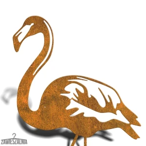Zawieszalnia – κηπουρικό διακοσμητικό Flamingo XXL από χάλυβα corten 97 cm