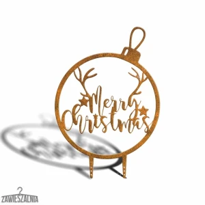 Zawieszalnia – Χριστουγεννιάτικη μπάλα κήπου Merry Christmas XL 77 cm από χάλυβα corten