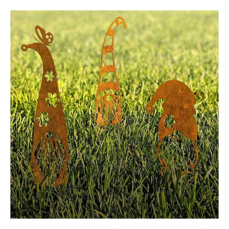Διακοσμητικό κήπου Νάνος Wesołek L 21×41 cm – ατσάλι corten με φυσική πατίνα 1008-1465-2 (2)