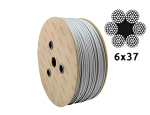 Γαλβανισμένο συρματόσχοινο χάλυβα Ø8,0 mm 6×37 με ινώδη πυρήνα FC