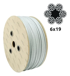 Γαλβανισμένο συρματόσχοινο χάλυβα Ø8,0 mm 6×19 με ινώδη ψυχή FC – πώληση επί μέτρου
