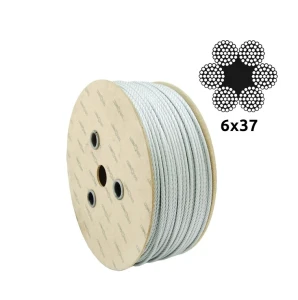 Συρματόσχοινο χάλυβα γαλβανισμένο Ø11,0 mm 6×37 με ψυχή ίνας FC