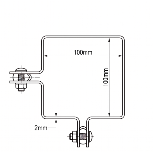 Κλιπ γωνίας για πάνελ φράκτη 100x100 mm γαλβανισμένο 000-773 (2)