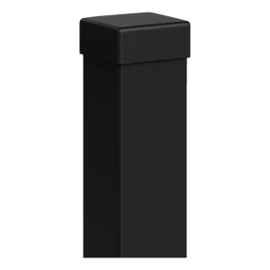 Στύλος περίφραξης 80×80 mm μαύρος RAL 9005 – σετ με τάπα, 2,0 μ.μ.