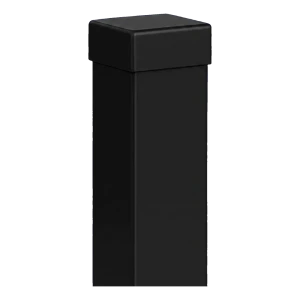 Στύλος περίφραξης χάλυβα 80×80 mm μαύρος RAL 9005 – 2,0 μ. με τάπα
