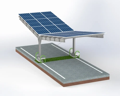 Φωτοβολταϊκό υπόστεγο για 2 οχήματα T 11,4m x 3,3m Ηλιακός χώρος στάθμευσης GPV-101-08 (2)