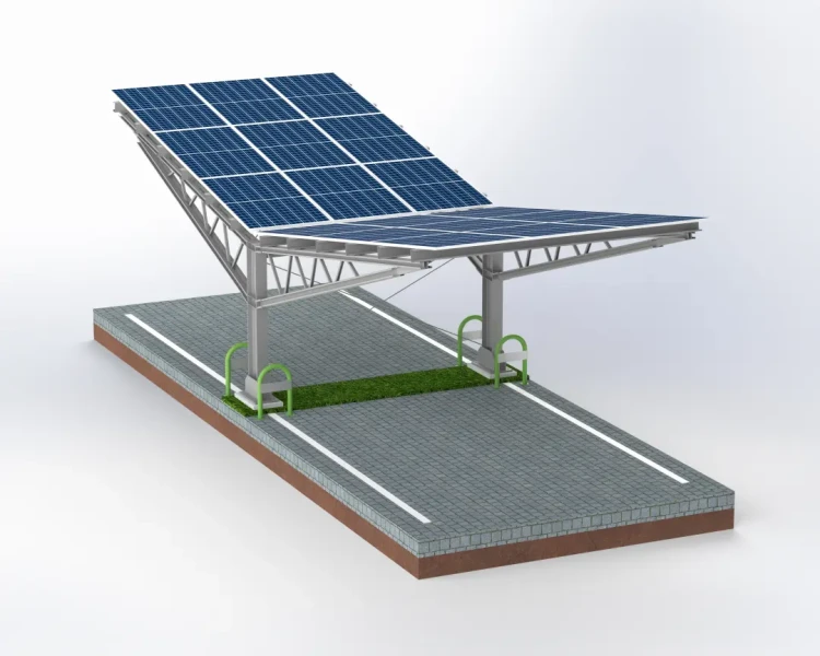 Φωτοβολταϊκό υπόστεγο για 2 οχήματα T Eco 11,4m x 3,3m Ηλιακός χώρος στάθμευσης GPV-101-09 (2)