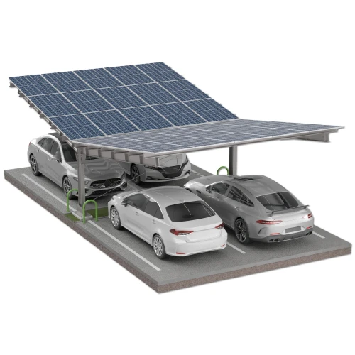 Φωτοβολταϊκό υπόστεγο για 4 οχήματα T 11,4m x 5,2m Ηλιακός χώρος στάθμευσης GPV-101-13