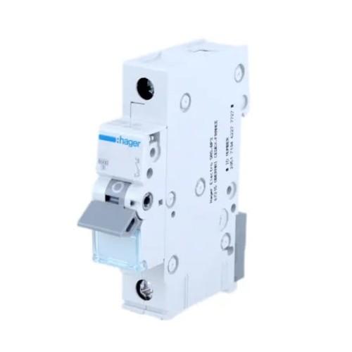 Διακόπτης υπερέντασης HAGER B 16A 1P 6kA MBN116E GPV-401-26