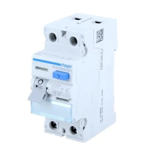 Διακόπτης υπολειπόμενου ρεύματος 1P+N 25A 30mA AC τύπου CDC225J HAGER GPV-401-30