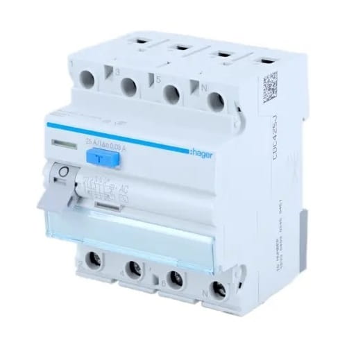 Διακόπτης υπολειπόμενου ρεύματος 4P 40A 30mA AC τύπου CDC440J HAGER GPV-401-36