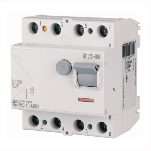 Διακόπτης υπολειπόμενου ρεύματος 4P 40A 6kA 30mA AC τύπου HNC-40/4/003 xPole Home 194694 EATON GPV-401-62