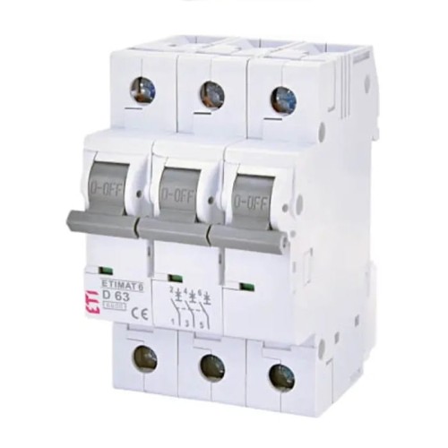 Διακόπτης υπερέντασης B 16A 3P 6kA ETIMAT6 002115516 ETI GPV-401-63