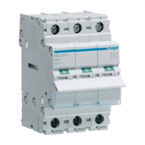 Αποζεύκτης 3 φάσεων 3P 63A 400V AC SBN363 HAGER GPV-401-69
