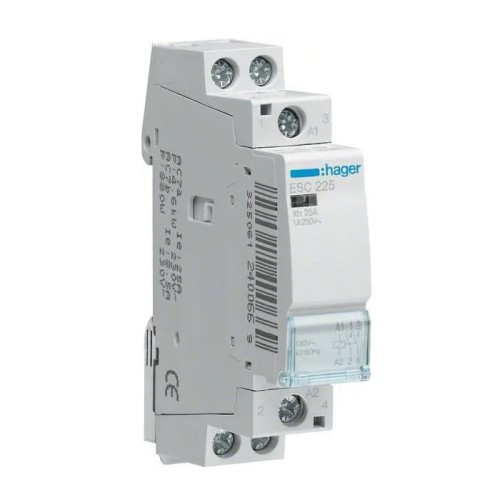 Αρθρωτός επαφέας 230V AC 2NO 25A ESC225 HAGER GPV-401-81