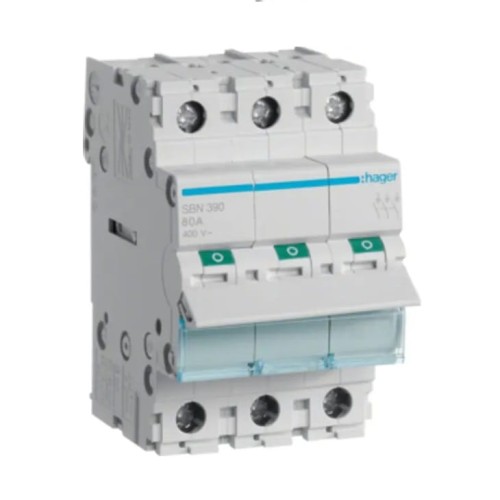 Διακόπτης απομόνωσης 3 φάσεων 3P 100A 400V AC SBN390 HAGER GPV-401-85