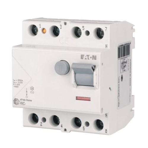Διακόπτης υπολειπόμενου ρεύματος 4P 25A 6kA 30mA AC τύπου HNC-25/4/003 xPole Home 194693 EATON GPV-401-89