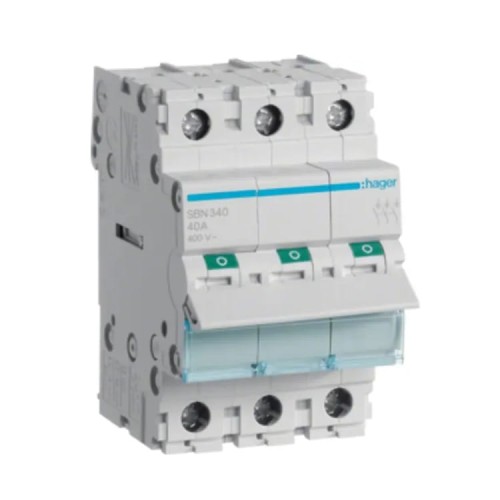 Διακόπτης απομόνωσης 3 φάσεων 3P 40A 400V AC SBN340 HAGER GPV-401-95