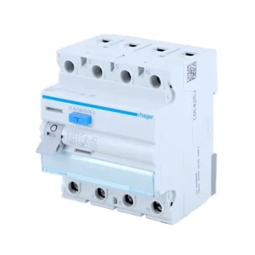 Διακόπτης υπολειπόμενου ρεύματος 3P+N 63A 30mA typ AC CDC463J HAGER GPV-401-107