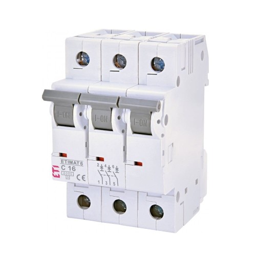 Διακόπτης υπερέντασης C 16A 3P 6kA ETIMAT6 002145516 ETI GPV-401-118