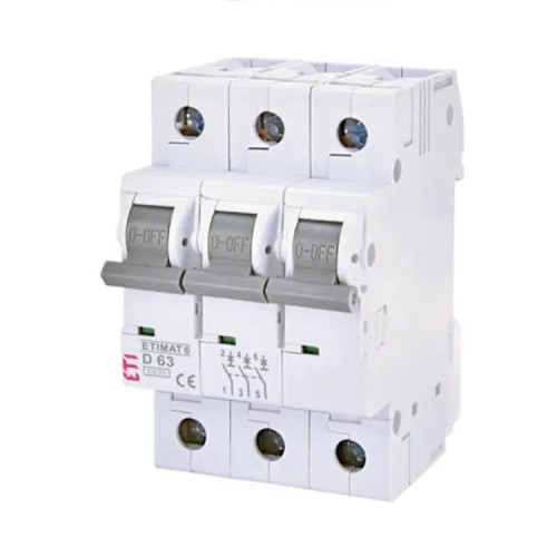Διακόπτης υπερέντασης B 25A 3P 6kA ETIMAT6 002115518 ETI GPV-401-125