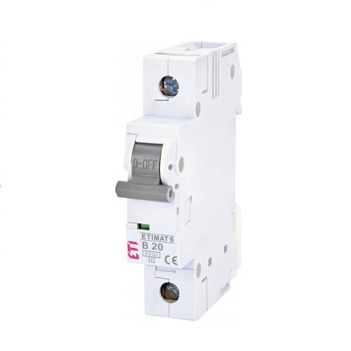 Διακόπτης υπερέντασης B 20A 1P 6kA ETIMAT6 002111517 ETI GPV-401-126