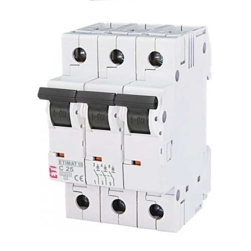 Διακόπτης υπερέντασης C 25A 3P 10kA ETIMAT10 002135718 ETI GPV-401-133