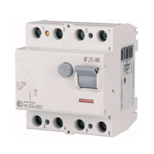 Διακόπτης υπολειπόμενου ρεύματος 4P 63A 6kA 30mA typ AC HNC-63/4/003 xPole Home 194695 EATON GPV-401-165