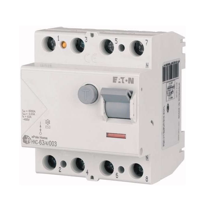 Διακόπτης υπολειπόμενου ρεύματος 4P 63A 6kA 30mA typ AC HNC-63/4/003 xPole Home 194695 EATON GPV-401-165