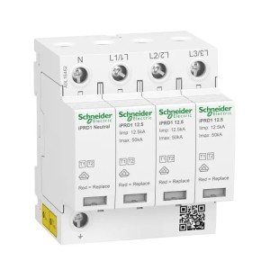Απαγωγέας υπερτάσεων Τύπος 1+2 (B+C) 3P+N 12.5kA 1.5kV iPRD1-12.5r-T12-3N A9L16482 SCHNEIDER ELECTRIC