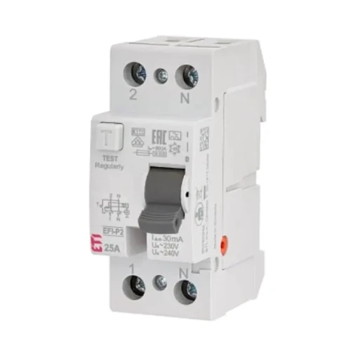 Διακόπτης υπολειπόμενου ρεύματος 2P 40A 30mA AC τύπου EFI6-P2 AC 40/0.03 002061252 ETI GPV-401-177
