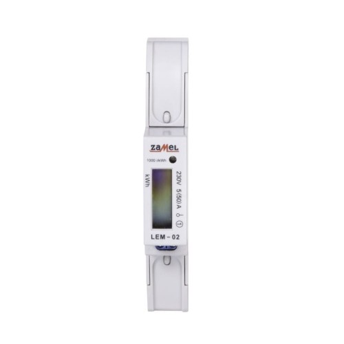 Μετρητής ηλεκτρικής ενέργειας 1-φασικός LCD 50 A 1-MOD ΤΥΠΟΣ: LEM-02 ZAMEL GPV-401-184