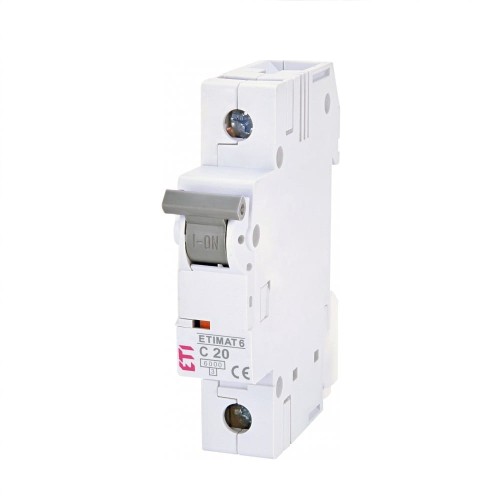 Μικροσκοπικός διακόπτης ETI C 20A 1P 6kA GPV-401-211