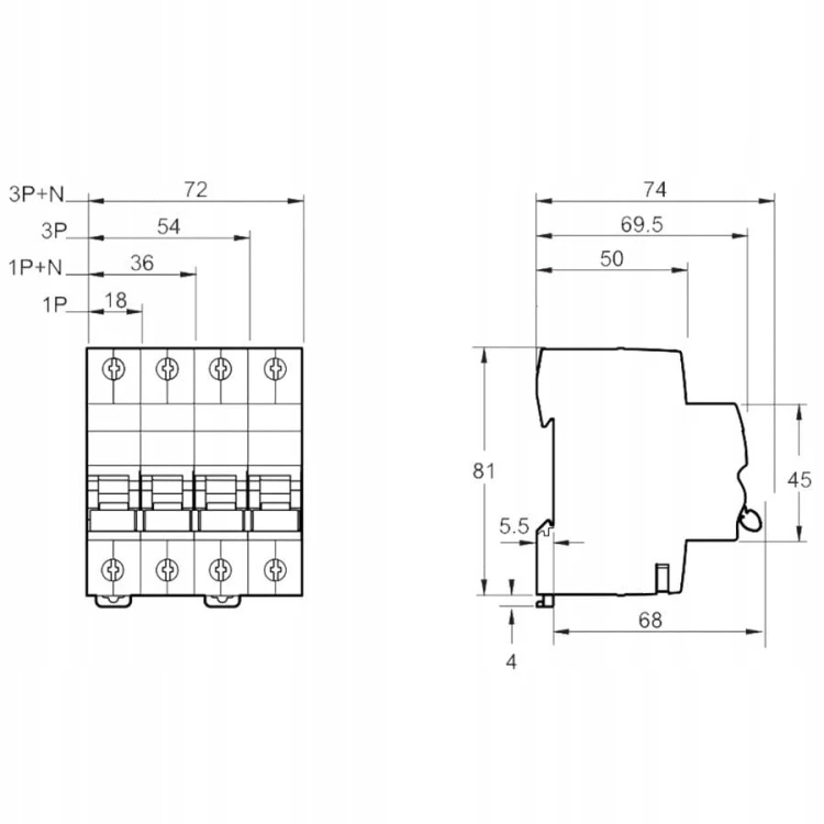 Schneider Electric Μικροσκοπικός διακόπτης B 16A 1P 6kA iC60N Acti9 GPV-401-220 (3)