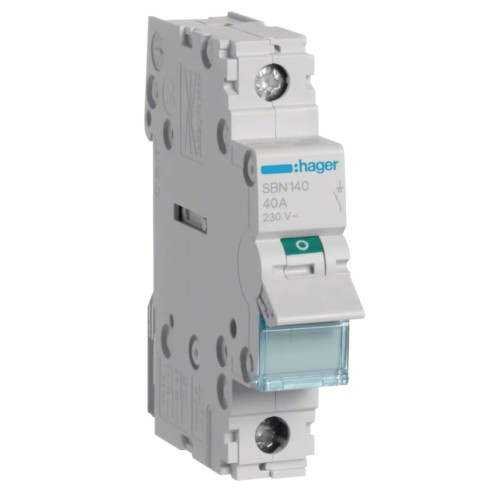 Hager Διακόπτης Αποσύνδεσης Μονοπολικός 1P 40A 230V AC GPV-401-227