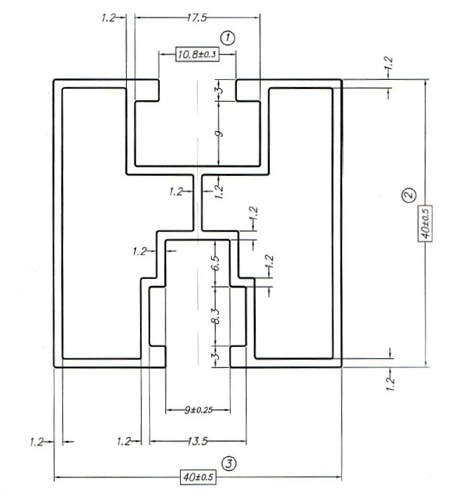 Προφίλ Αλουμινίου 430cm 40x40 για εξαγωνικούς βίδες Ανοδιωμένο PV-01-23-AN (4)