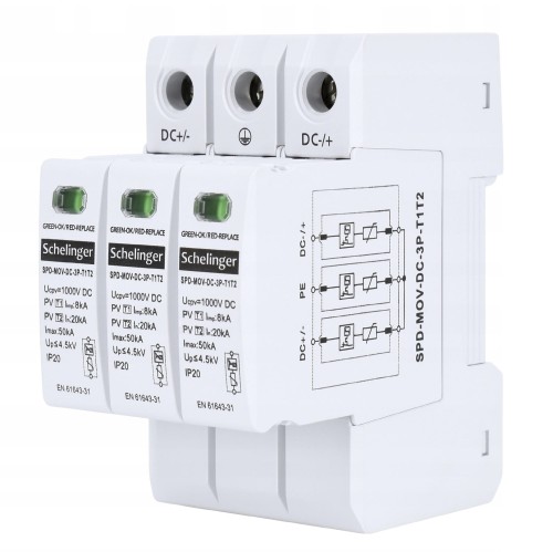 Schelinger Προστατευτικό υπερτάσης 3P 8kA DC 1000V GPV-401-24