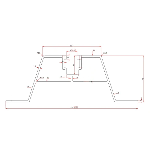 Τραπεζοειδής γέφυρα 60cm H-40 από EPDM για στέγες από τραπεζοειδή λαμαρίνα PV-02-03-03 (2)