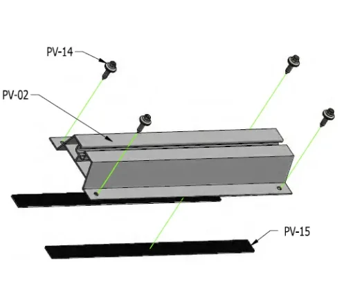 Τραπεζοειδής γέφυρα 60cm H-40 από EPDM για στέγες από τραπεζοειδή λαμαρίνα PV-02-03-03 (5)