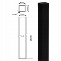 Πάσσαλος περίφραξης 80x80x2 mm, μήκος 2,4 m, μαύρος GPV-700-74 (3)