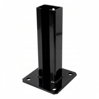 Βάση στύλου περίφραξης 60x40 μαύρη RAL 9005 γαλβανισμένη