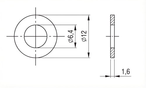 Ροδέλα M6 DIN 125 A4 140 HV 6,4 - 1000 τεμάχια 000-174 (2)