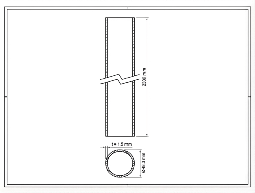 Πάσσαλος περίφραξης Fi 48,3x1,5, μήκος 2,3 m, γραφίτης RAL 7016 000-227 (2)