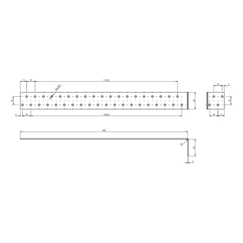 Γωνιακό αγκύριο KK3 40x400x40x2,0 mm 000-125 (2)
